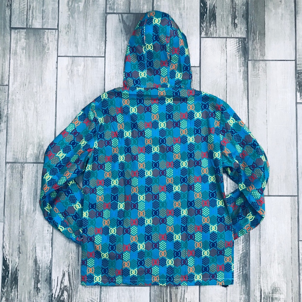 Neon Lightweight Windbreaker Hooded Rain Jacket - Picture 4 of 4